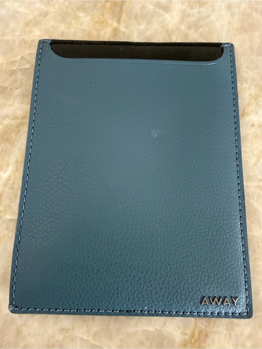Away Leather Passport Holder Slate Blue Minimal Travel Wallet